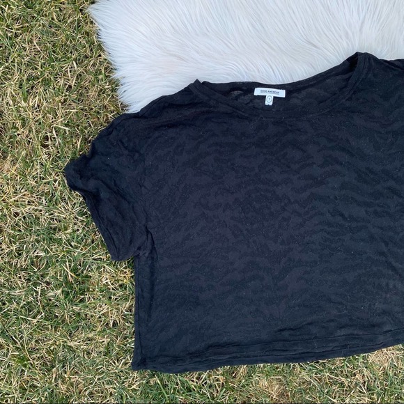 Good American black Zebra Burnout crop shirt 4XL GA size 7 - Picture 2 of 7